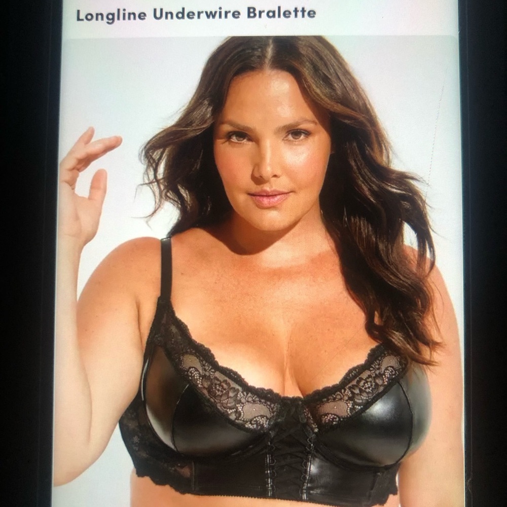 Torrid Faux Leather Mesh Black Bralette